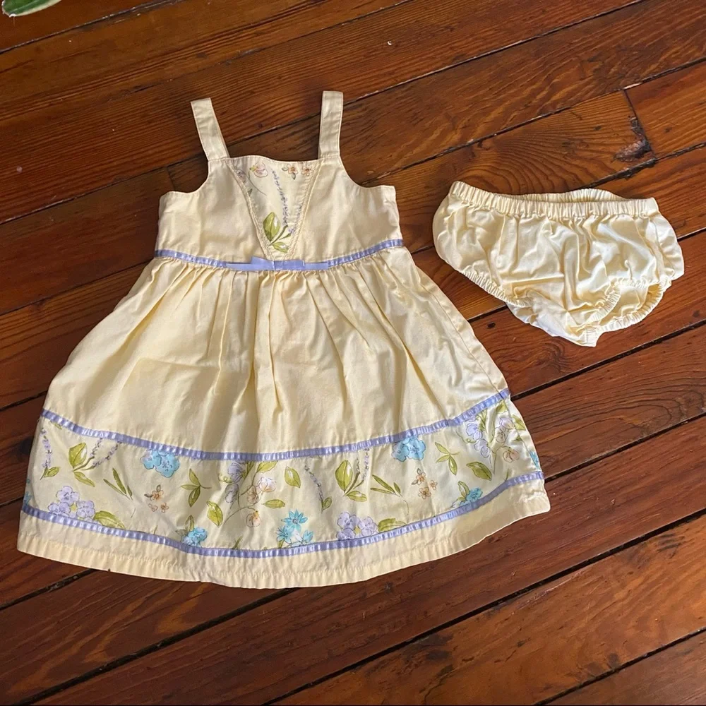 Gymboree Yellow Sun Dress with Bloomers Size 12-18 months